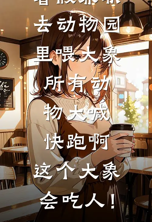 暑假兼职去动物园里喂大象，所有动物大喊：快跑啊，这个大象会吃人！