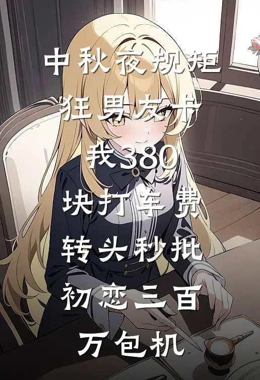 中秋夜规矩狂男友卡我380块打车费,转头秒批初恋三百万包机