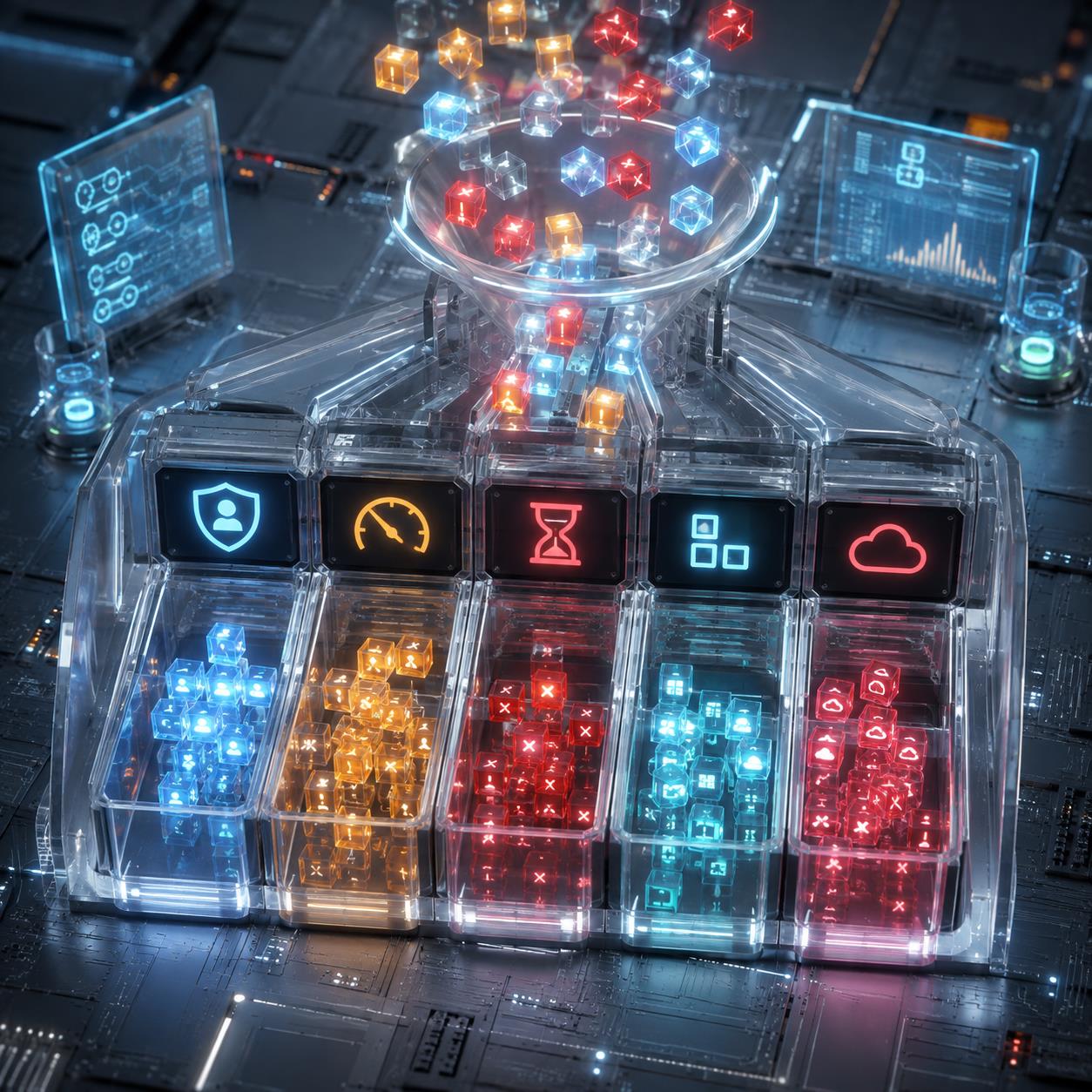 API中转站错误分类与告警分层 3D 科技渲染