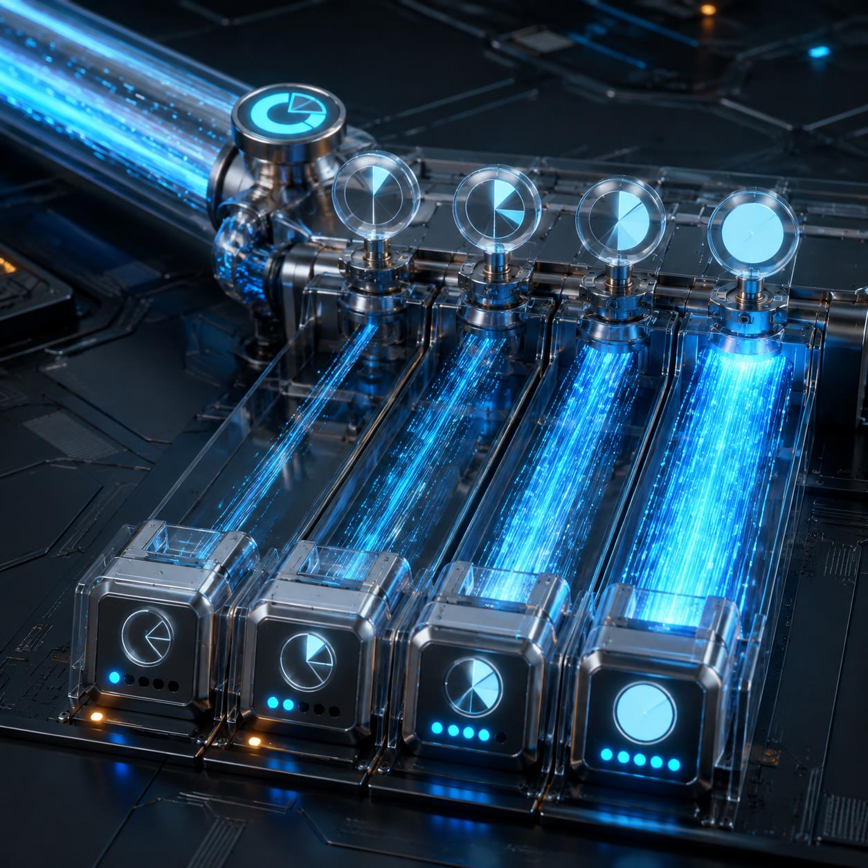 API中转站灰度流量切分 3D 科技渲染